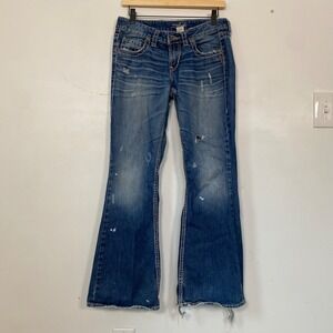 Silver Womens Y2K Eden Flare Jeans Size 28 x 31 Distressed Low Rise Medium Wash